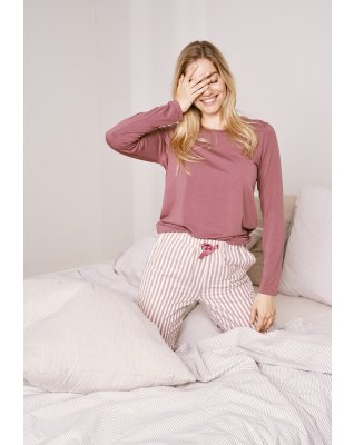 Langærmet t-shirt | Bambusviskose | Rosa -JBS of Denmark Women