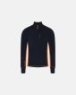 Langærmet t-shirt "full zip" | 100% merino uld | Navy/orange - Dovre