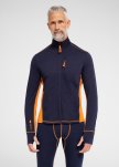 Langærmet t-shirt "full zip" | 100% merino uld | Navy/orange -Dovre