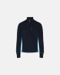 Langærmet t-shirt "full zip" | 100% merino uld | Navy/blå - Dovre