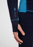 Langærmet t-shirt "full zip" | 100% merino uld | Navy/blå -Dovre