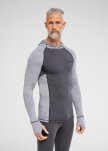 Langærmet t-shirt med hætte | 100% merino uld | Grå -Dovre