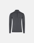 Langærmet t-shirt "half zip" | 100% merino uld | Grå -Dovre
