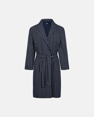 Badekåbe | 100% flannel bomuld | Grå stribet