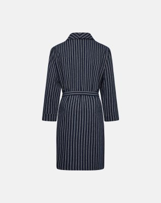 Badekåbe | 100% flannel bomuld | Grå stribet -JBS