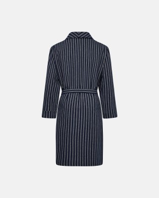 Badekåbe | 100% flannel bomuld | Grå stribet