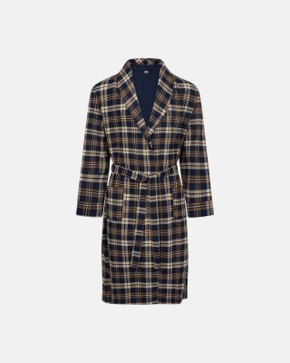 Badekåbe | 100% flannel bomuld | Brun ternet