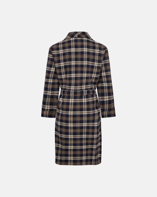 Badekåbe | 100% flannel bomuld | Brun ternet