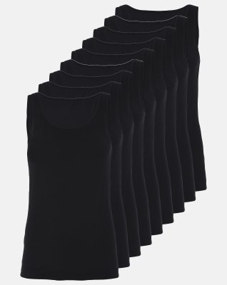 Tanktop 9-pak | GOTS bomuld | Sort -Decoy