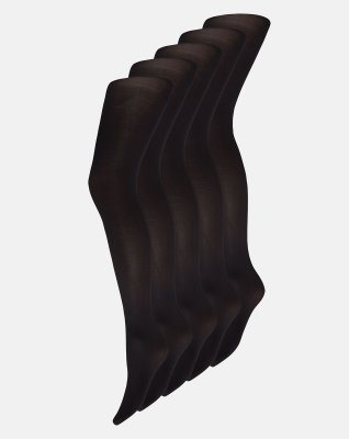Strømpebukser 5-pak | Mikrofiber 40 denier | Sort -Decoy