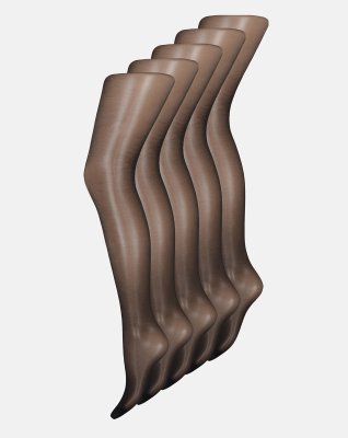 Strømpebukser "Silk look" 5-pak | 20 denier | Sort -Decoy