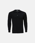 Langærmet t-shirt "half zip" | 100% merino uld | Sort -Dovre