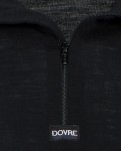 Langærmet t-shirt "half zip" | 100% merino uld | Sort -Dovre