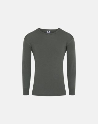 Langærmet t-shirt | 100% merino uld | Grøn -Dovre