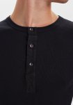 Langærmet t-shirt "grandad" | 100% bomuld | Sort -JBS
