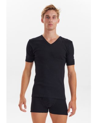 T-shirt "v-neck original" | 100% bomuld | Sort -JBS