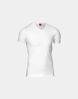 "Black or white" t-shirt v-neck | Bomuld | Hvid -JBS