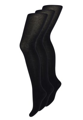 Strømpebukser 3-pak | Merino uld 100 denier | Sort