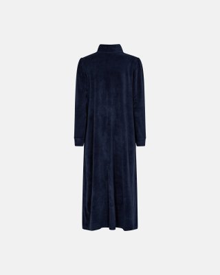Badekåbe med lynlås | Velour | Navy