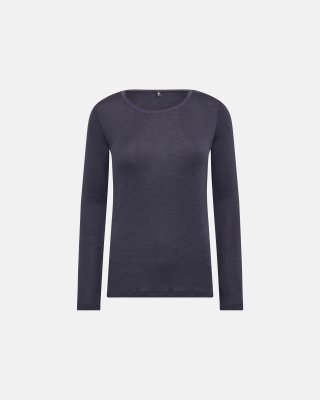 Langærmet t-shirt | 100% uld | Grå