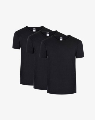 T-shirt 3-pak | Økologisk bomuld | Sort -Claudio