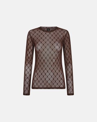 Bluse "mesh" | polyamid | brun -Hype the Detail
