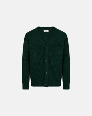 Cardigan med knapper | Bomuld | Grøn -Resteröds