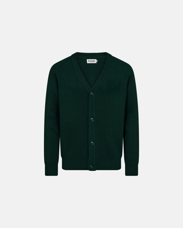 Cardigan med knapper | Bomuld | Grøn