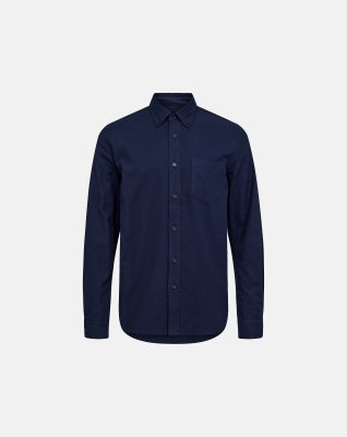 Skjorte "flannel" | 100% bomuld | Navy -Resteröds