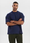 Oversize t-shirt | 100% bomuld | Navy -Resteröds