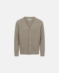 Cardigan med knapper | Bomuld | Sand -Resteröds