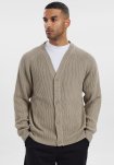 Cardigan med knapper | Bomuld | Sand -Resteröds