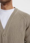 Cardigan med knapper | Bomuld | Sand -Resteröds