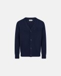 Cardigan med knapper | Bomuld | Navy -Resteröds
