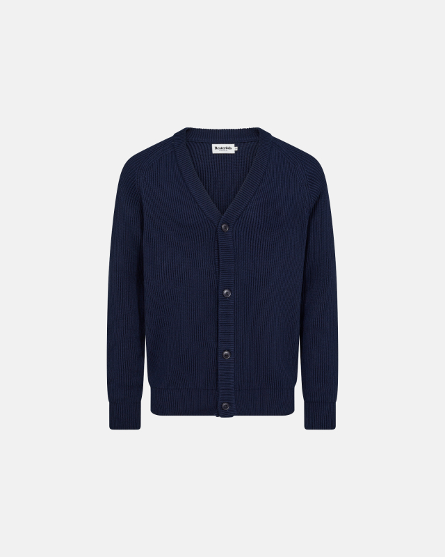 Cardigan med knapper | Bomuld | Navy