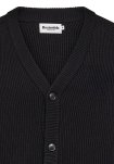 Cardigan med knapper | Bomuld | Sort -Resteröds