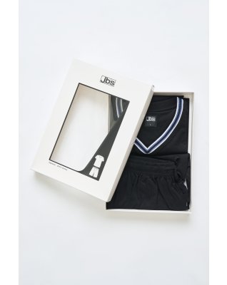Pyjamas m. shorts "jersey", 100% bomuld, Sort