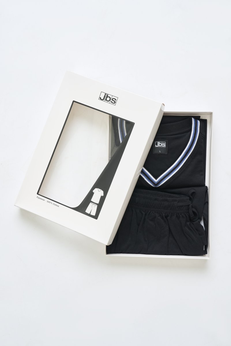 JBS Pyjamas m. shorts "jersey" | 100% bomuld | Sort - S
