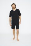 Pyjamas m. shorts "jersey" | 100% bomuld | Sort -JBS