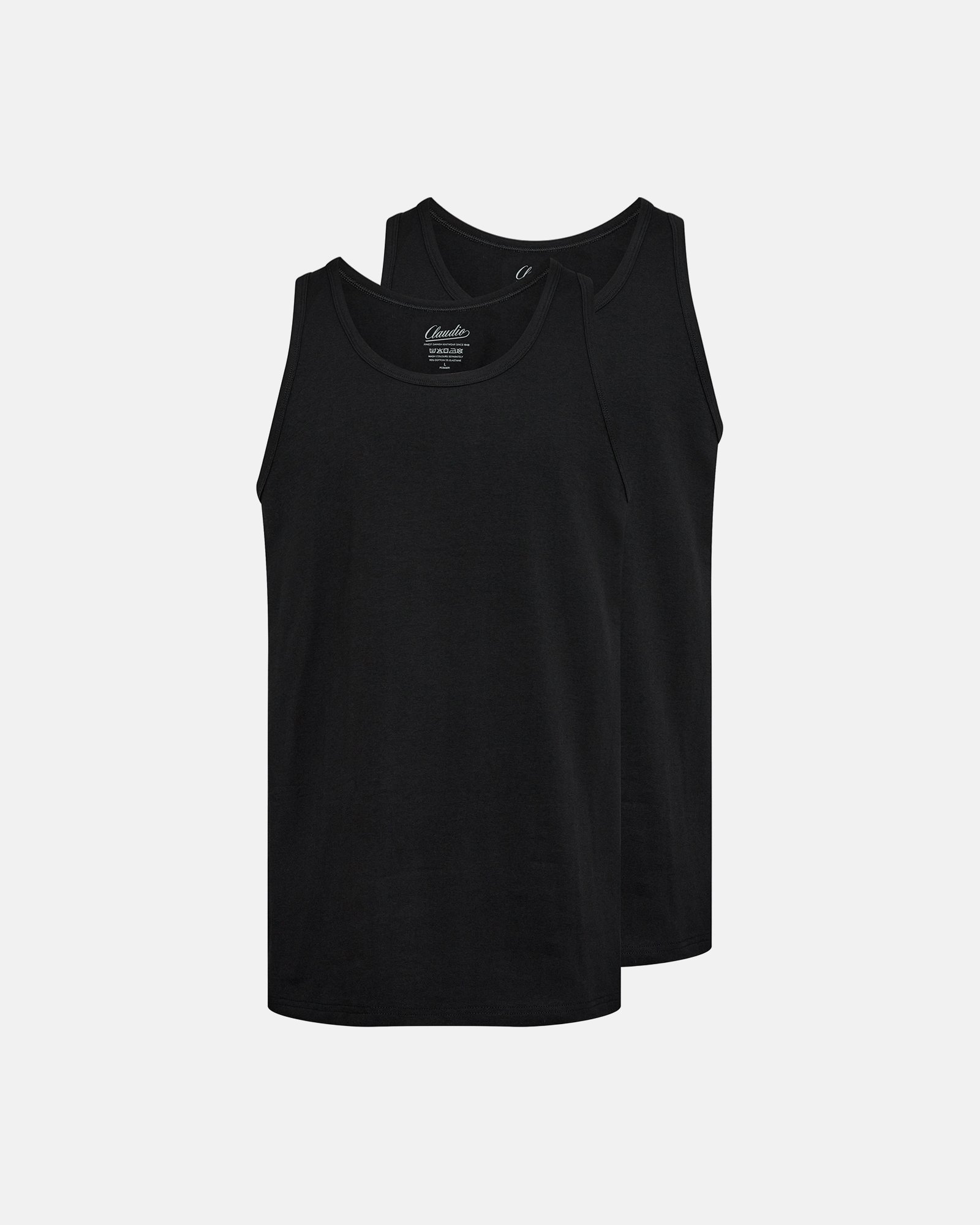 Tanktop 2-pak | Bomuld | Sort -Claudio