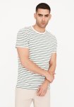 T-shirt "o-neck" | Bambusviskose | Grønstribet -Resteröds