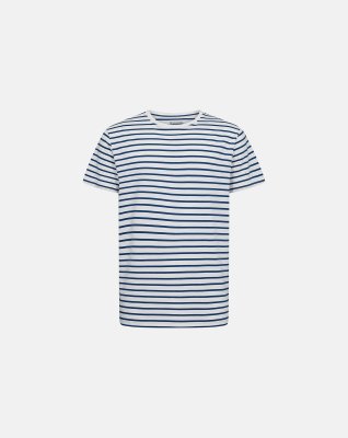 T-shirt "o-neck" | Bambusviskose | Blåstribet -Resteröds
