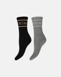 Strømper "tennis" 2-pak | Bomuld | Grå/sort -Hype the Detail