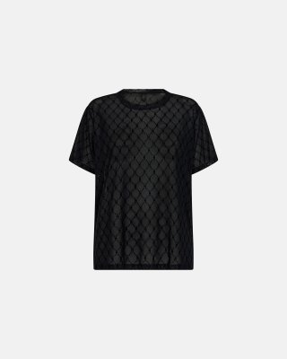 T-shirt "oversize mesh" | Polyamid | Sort