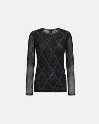 Bluse "mesh" | Polyester | Sort
