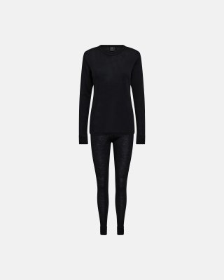 Langt undertøjssæt | 100% uld | Sort