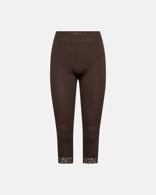 Capri leggings "seamless" | Polyamid | Brun