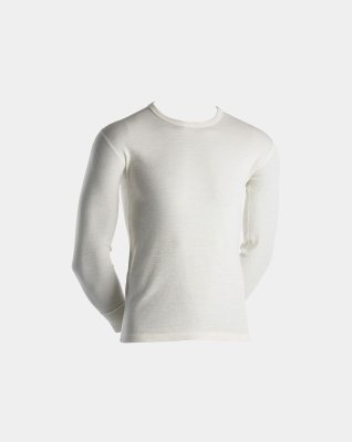 Langærmet t-shirt | 100% merino uld | Hvid -Dovre