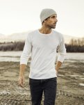 Langærmet t-shirt | 100% merino uld | Hvid -Dovre