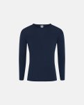 Langærmet t-shirt | 100% merino uld | Navy -Dovre
